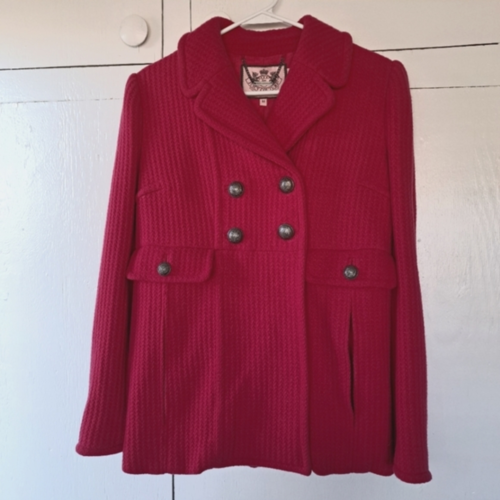Juicy Couture Double Breasted Wool Blend Peacoat SZ M